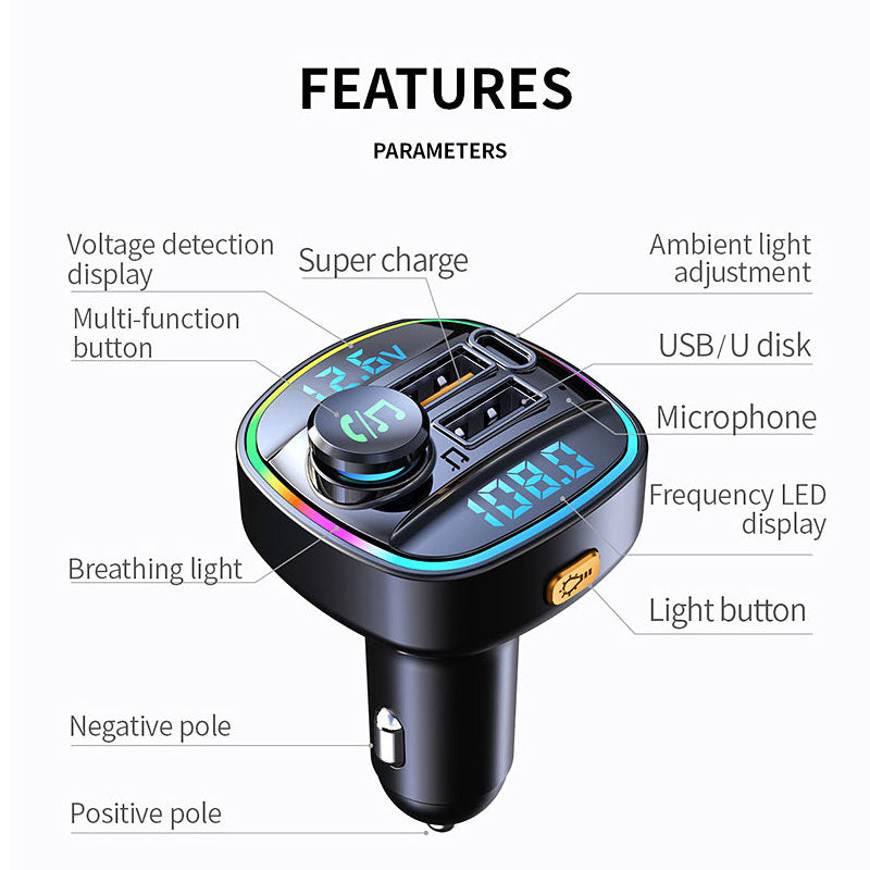 Bluetooth 5.0 FM-Transmitter, Adapter für Auto